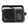 The black portable radio features an ultra-thin design, FM frequency modulation, digital display and is battery-powered Item Picture